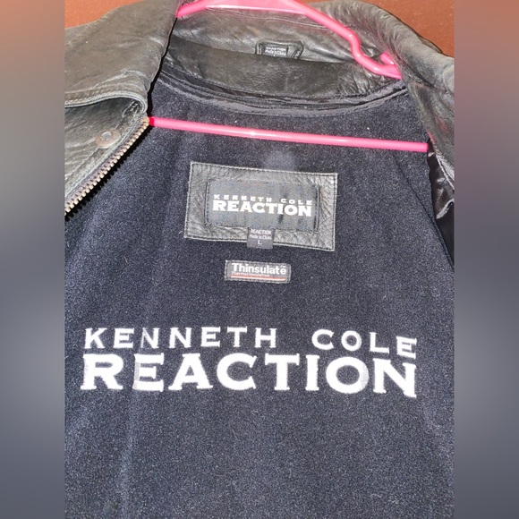 Kenneth Cole Reaction Leather Bomber Jacket - Picture 3 of 9